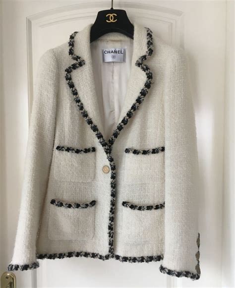 chanel white tweed jacket